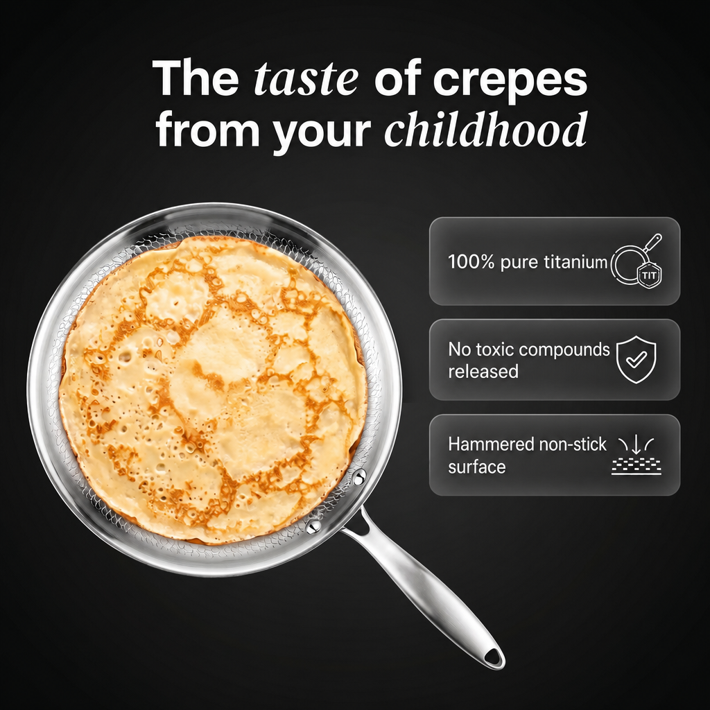 100% Pure Titanium Crepe Pan (11" / 28 cm) — TITANIUM X - 2