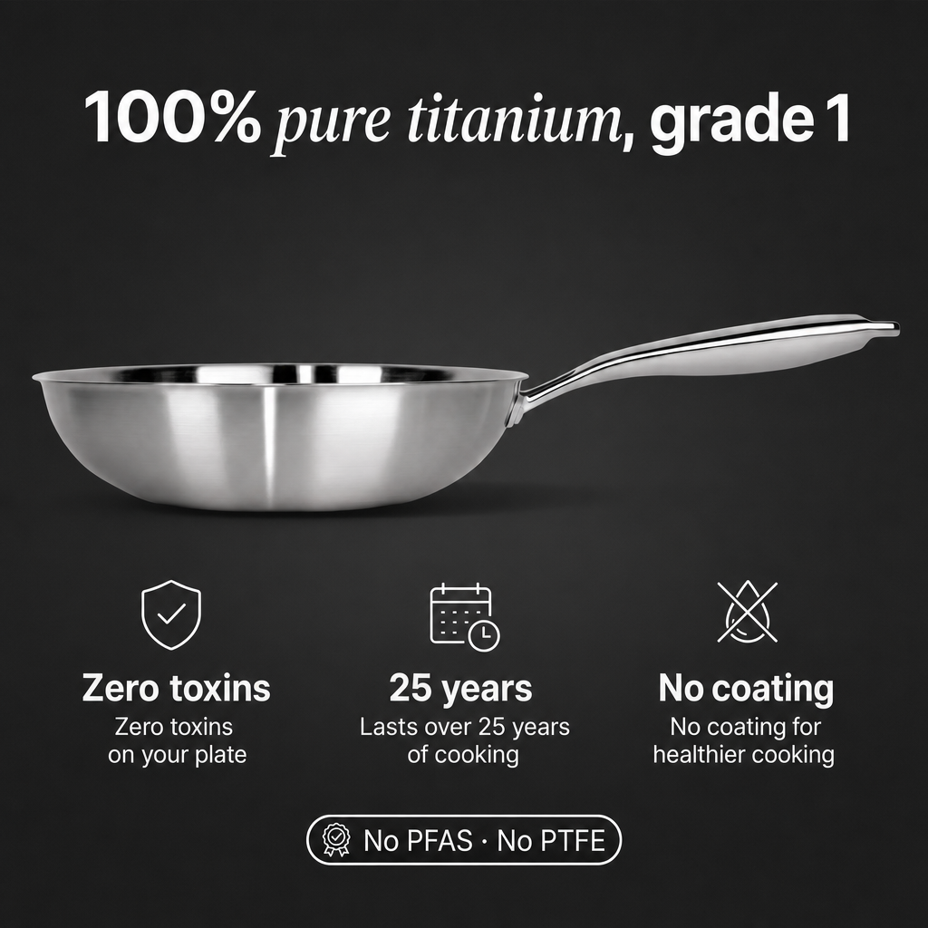 100% Pure Titanium Wok (11" / 28 cm) — TITANIUM X - 2