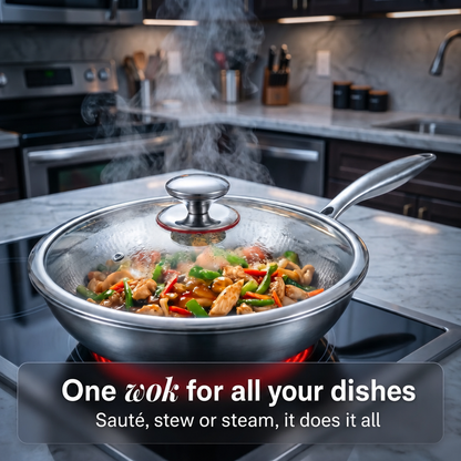 100% Pure Titanium Wok (11" / 28 cm) — TITANIUM X - 3