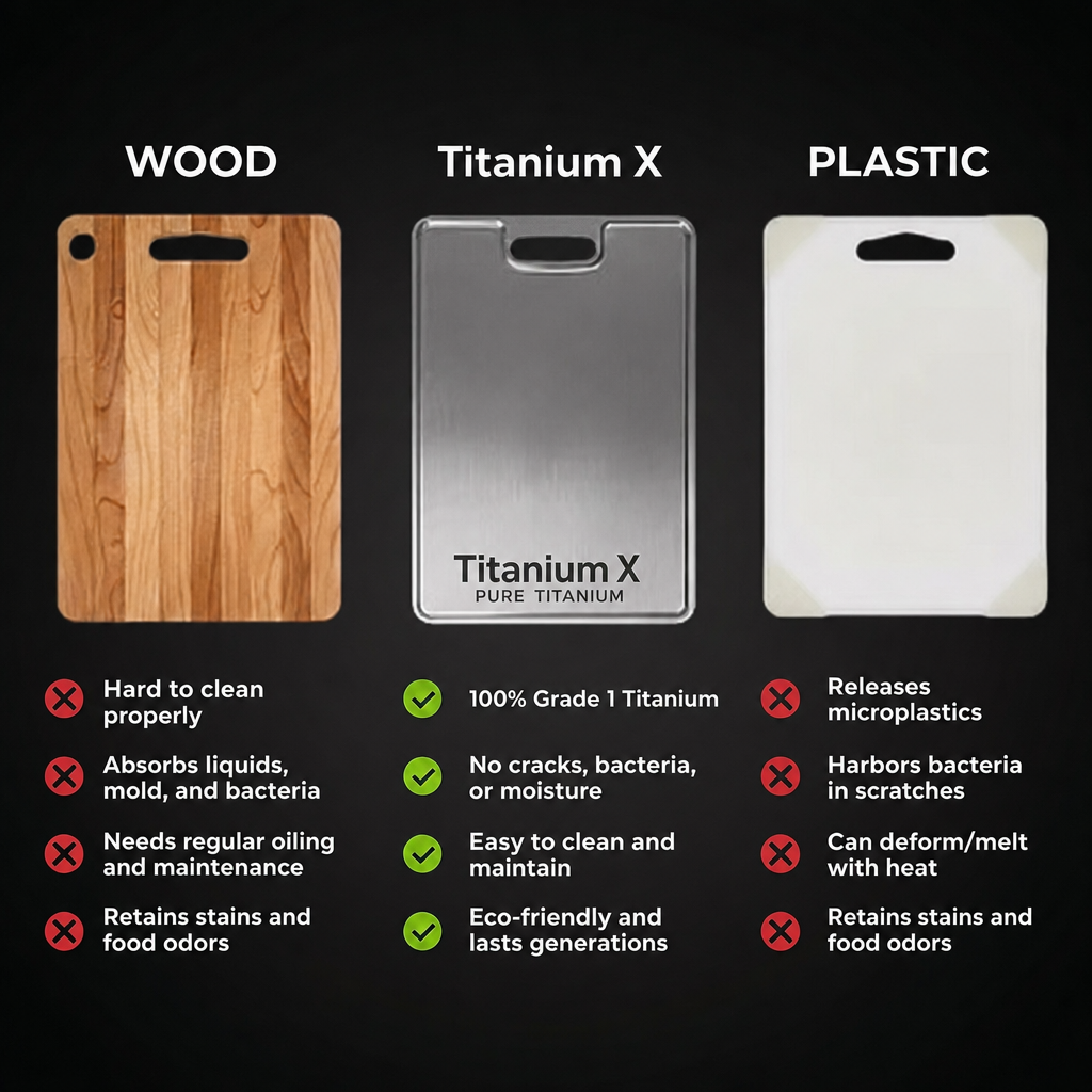 100% Pure Titanium Cutting Board — TITANIUM X - 4