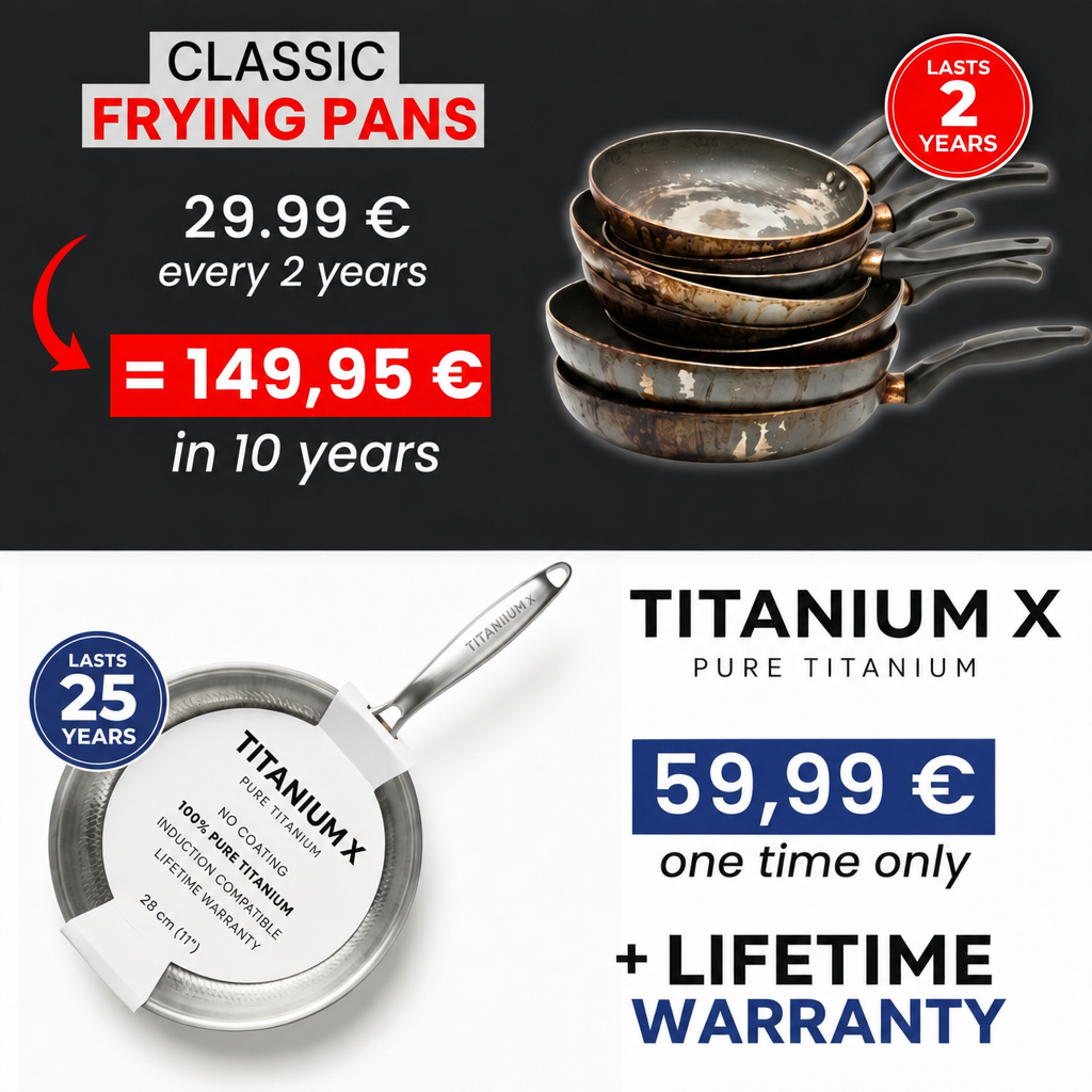 100% Pure Titanium Frying Pan — TITANIUM X - 6